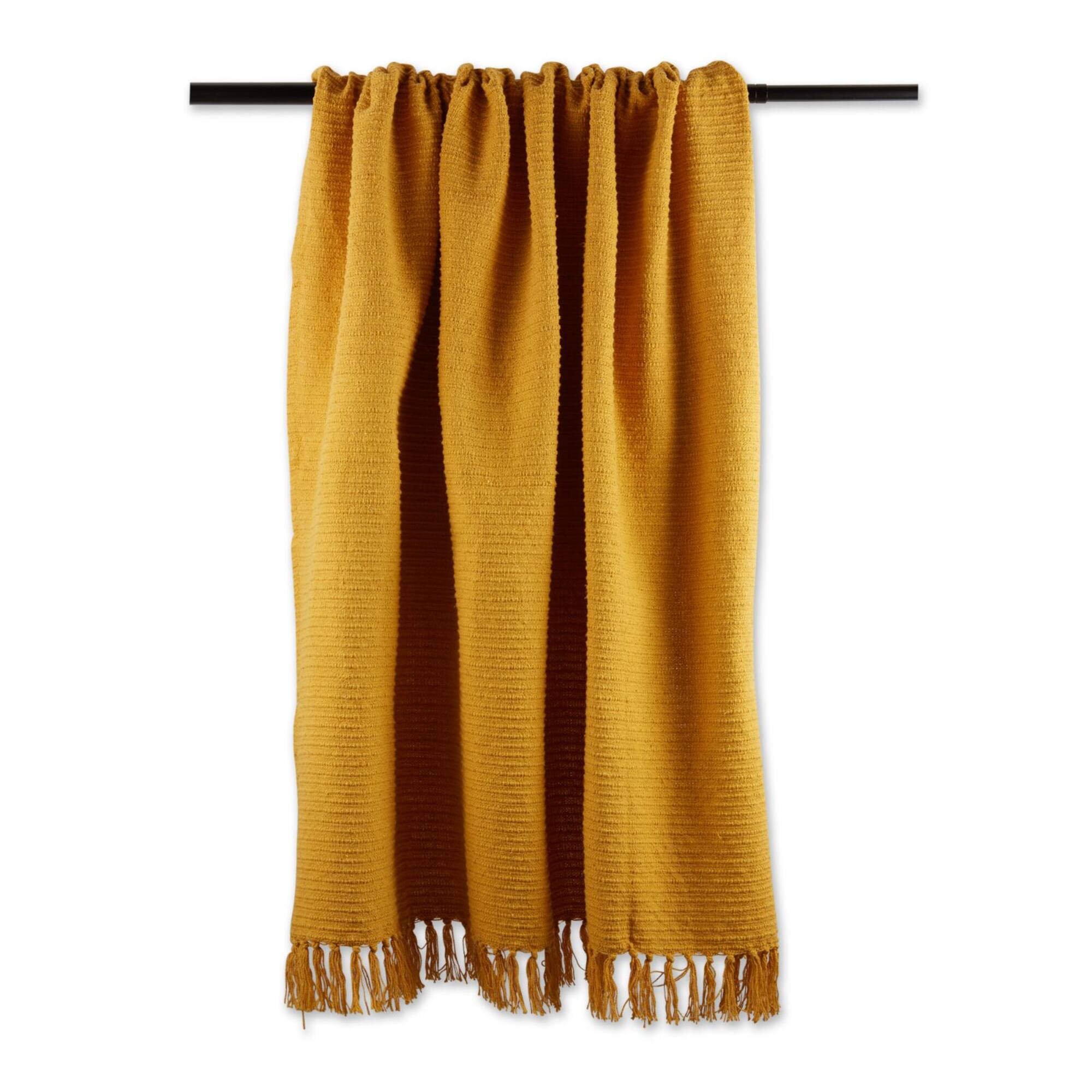 DII® Honey Gold Solid Ribbed Throw